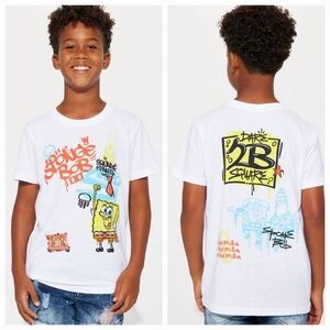 Nickelodeon Spongebob Bikini Bottom Graffiti Short Sleeve T-shirt Size 18/20